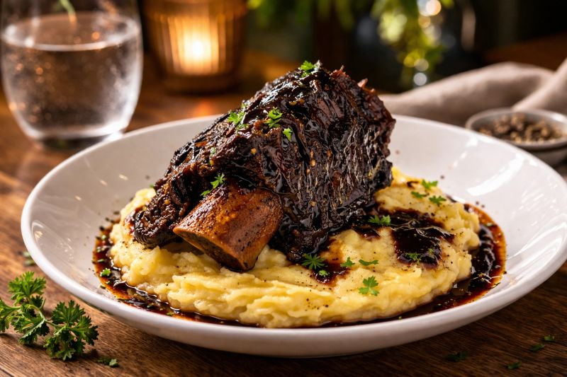 Short ribs with mashed potatoes