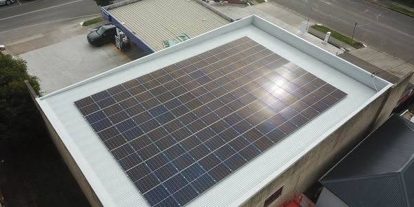 Commercial Petrol Station Solar panel installation by DGM electrical & solar sydney.