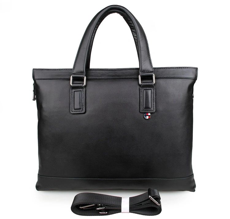 Black JMD Brand Genuine Cow Leather Men's Briefcase Handbag Laptop