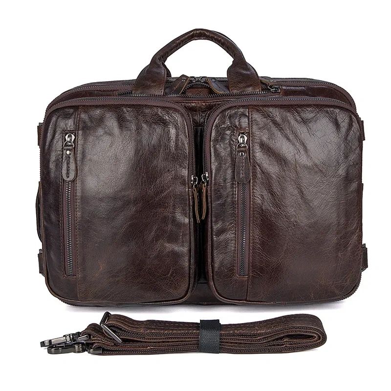 Vintage Leather Men's Briefcase Backpack Laptop Bag 7014C21