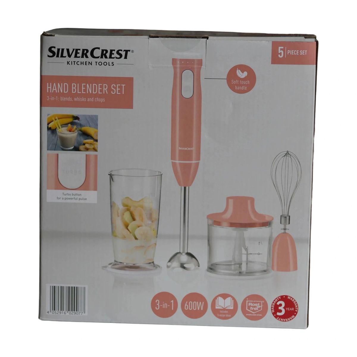 Silvercrest 3-in-1 Hand Blender Set Blends Whisks Chops Shreding 5 piece  Set 600W New -