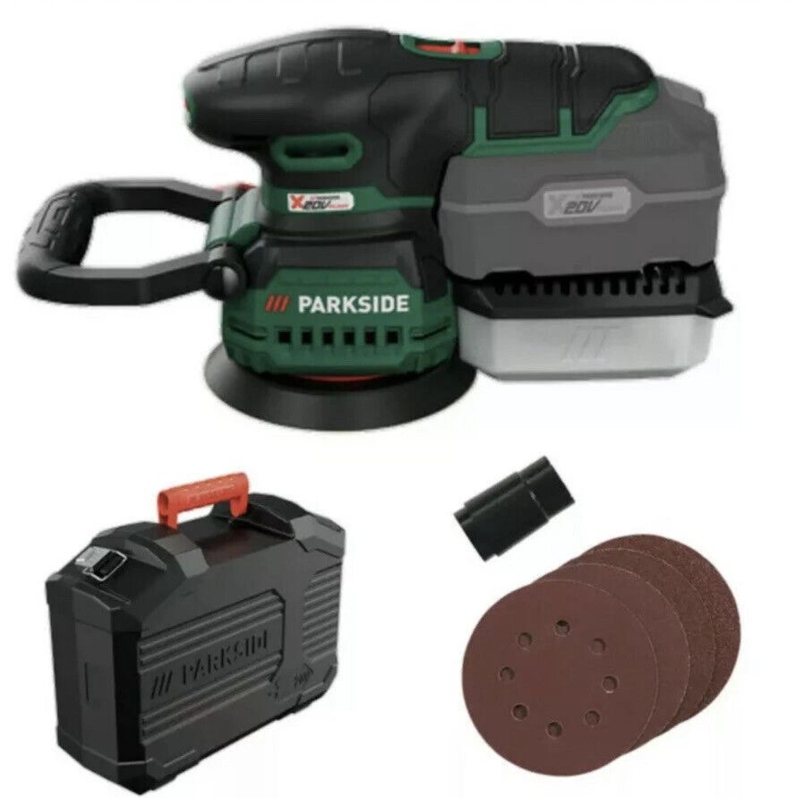 Parkside 20V Cordless Orbital Sander In Carry Box 125mm disc