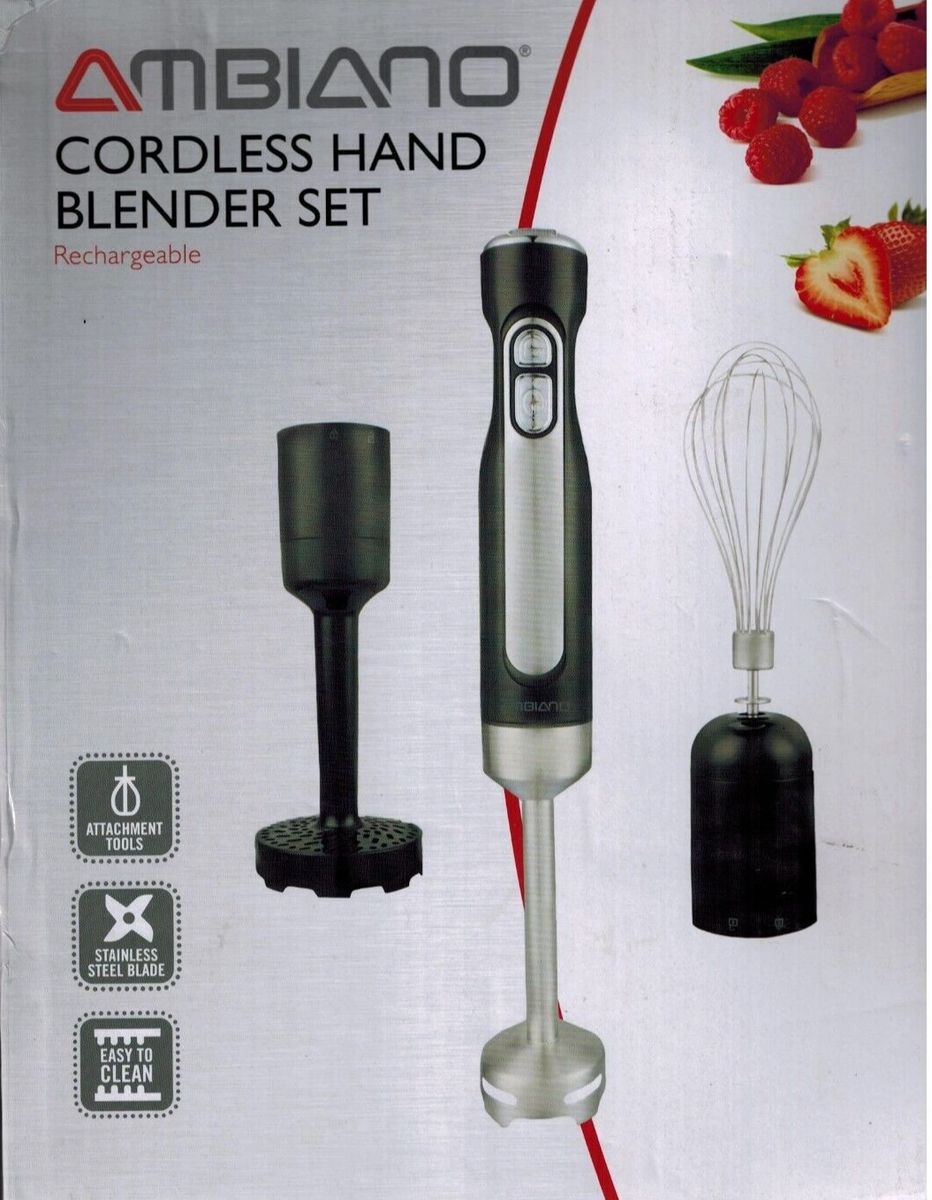 Rechargeable Cordless Hand Blender Set Whisk Blend Mash - Ambiano - Trusted  German Quality