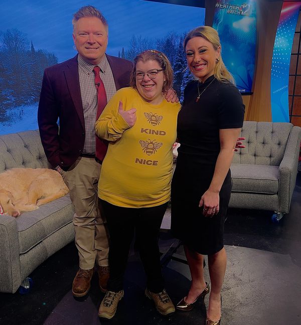 Megan and Geoff and Agnes of WJFW “Up north at 4”