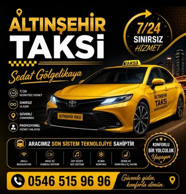 Altınşehir Taksi offers 24/7 unlimited, safe, and professional taxi service with advanced technology.