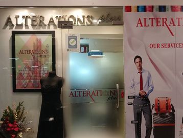 Clothing alteration shop offering various tailoring and repair services.