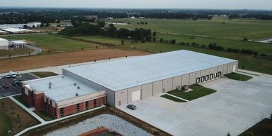 shipping and receiving, distribution center, pond, concrete, asphalt, paving, parking lot, warehouse