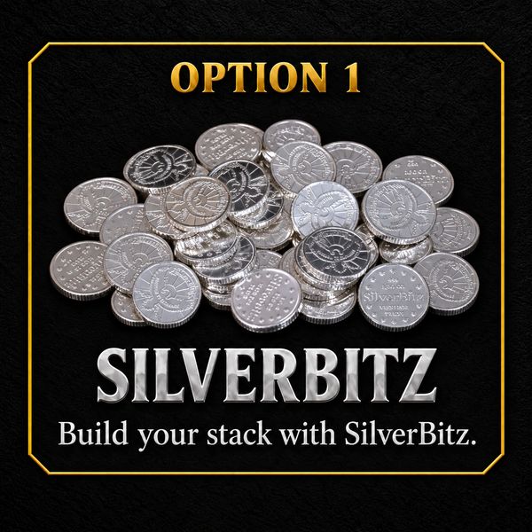 SilverBitz coins with tagline to build your stack.