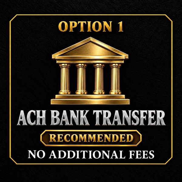 Option 1: ACH Bank Transfer recommended with no additional fees.