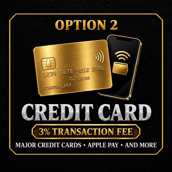 Option 2: Pay with credit card, 3% transaction fee.