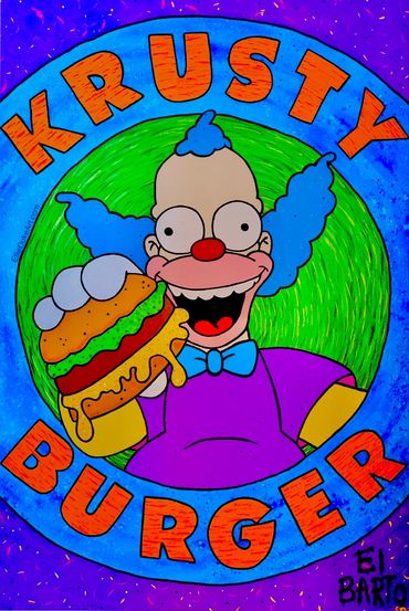 “Krusty the clown” “art” “Ellie Duke art” “Ellie Duke” “the Simpsons art”