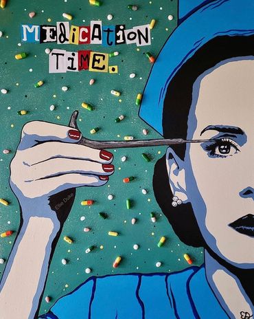 #ratchedfanart sarah paulson ratched american horror story fan art painting ellie duke pop art