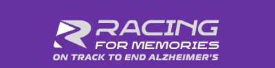 Alzheimer's awareness and fundraising racing logo.