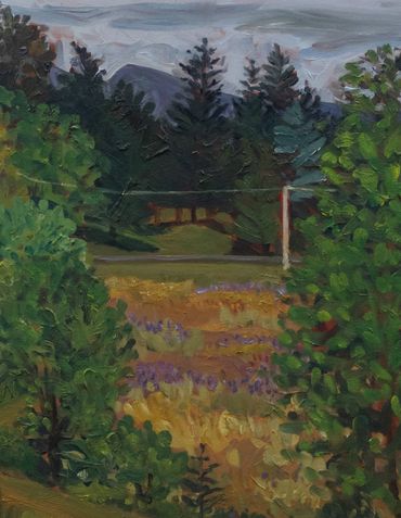 Oil Painting of Farm Valley in Knowlton, Quebec