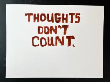 Sign saying thoughts don't count.