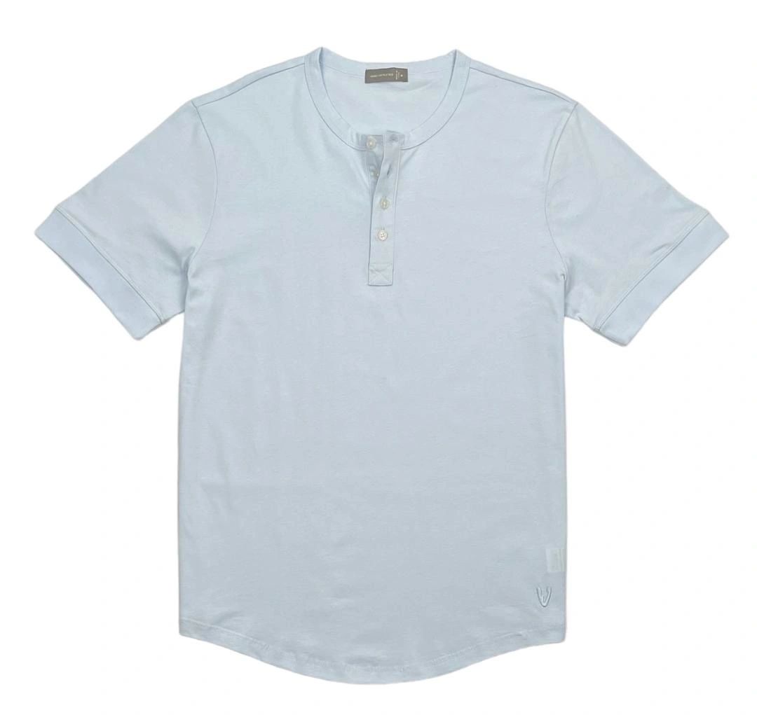 VarietyAthletics Mens Soft Pima Cotton Elastic Sleeve Cuff Henley T-Shirt - Picture 16 of 17