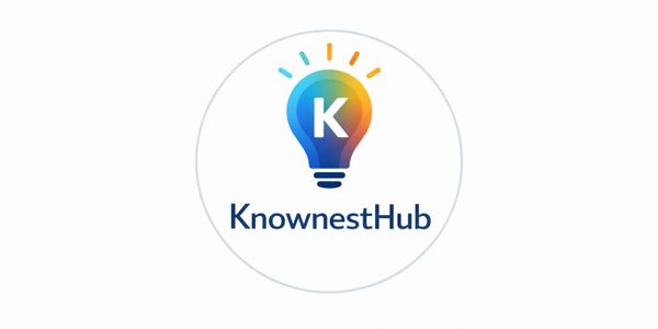 Colorful light bulb logo with letter K and text KnownestHub below it.