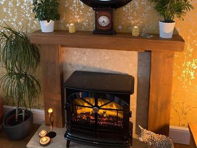 a soft wood full mantle surround 