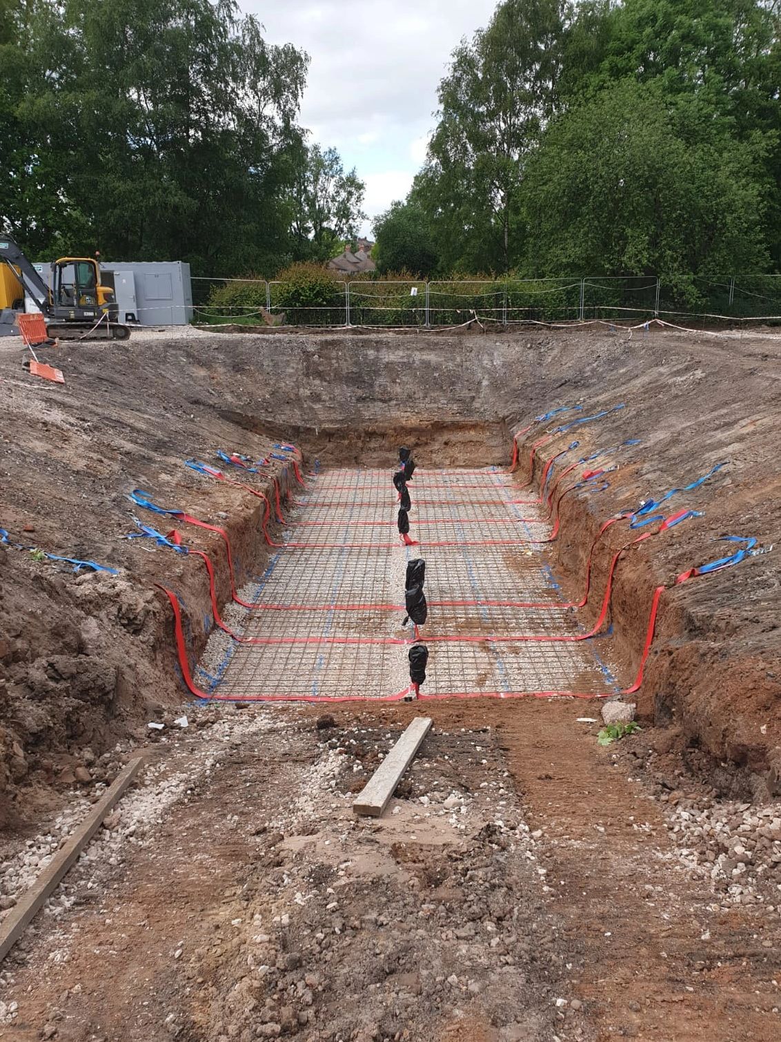 fuel tank excavation ready for concrete