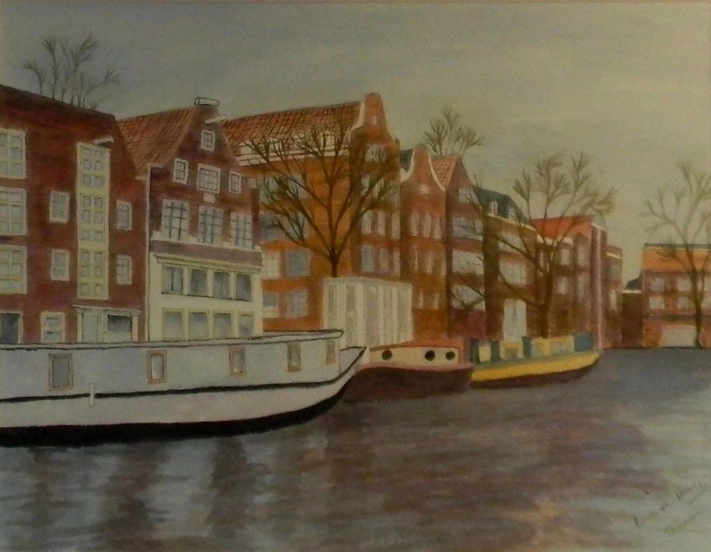 Amsterdam; Watercolor; 15 H x 18 W inches; Price = $945 - SOLD