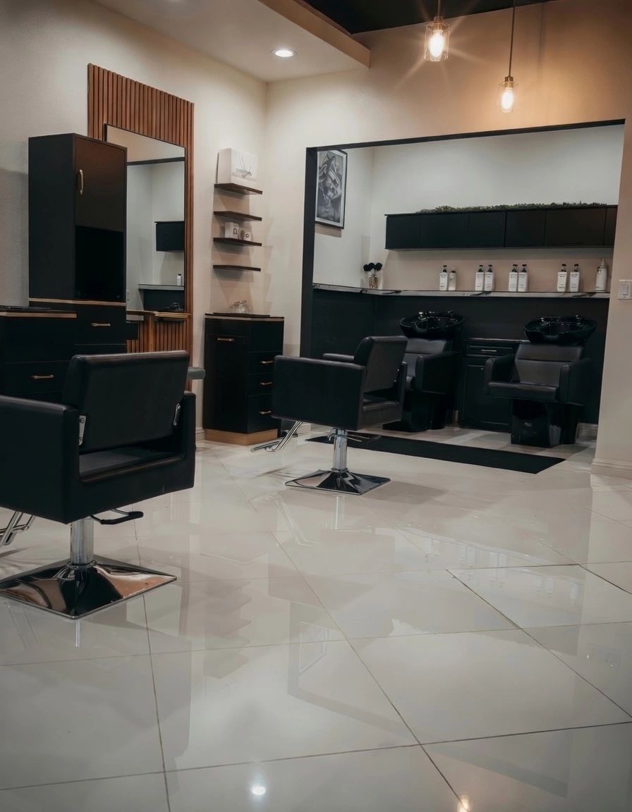 The Salon interior at Reflections Beauty Lounge Los Alamitos