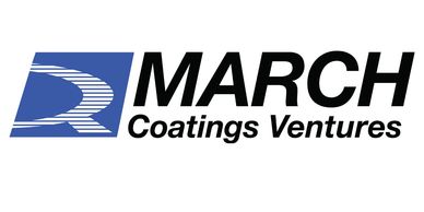 Logo of March Coatings Ventures with a blue and white abstract design.