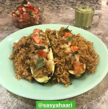 Zucchini Boats with Fiesta Rice