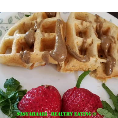 Brunch waffles with strawberries, drizzled chocolate waffles, pancakes, vegetarian breakfast, vegan