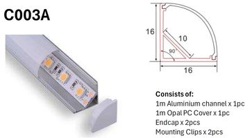 C003A - 45 Deg Aluminium Channel