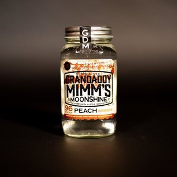 A photo of Grandaddy Mimm's 96 Proof Peach Moonshine.