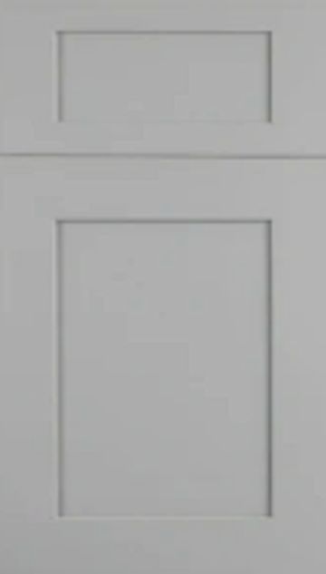 Simple grey cabinet door with recessed panels.