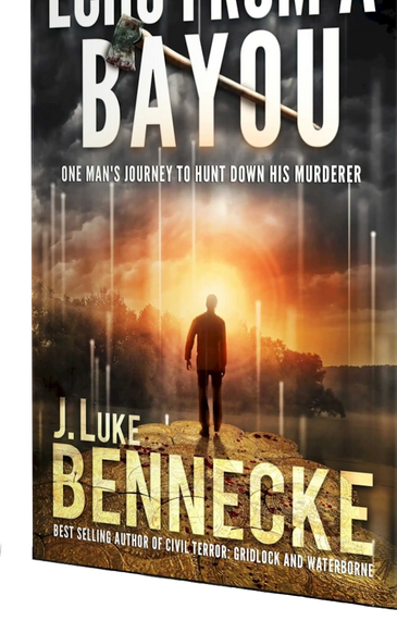 Image of book cover of the novel Echo From A Bayou by J. Luke Bennecke and link to the website page 