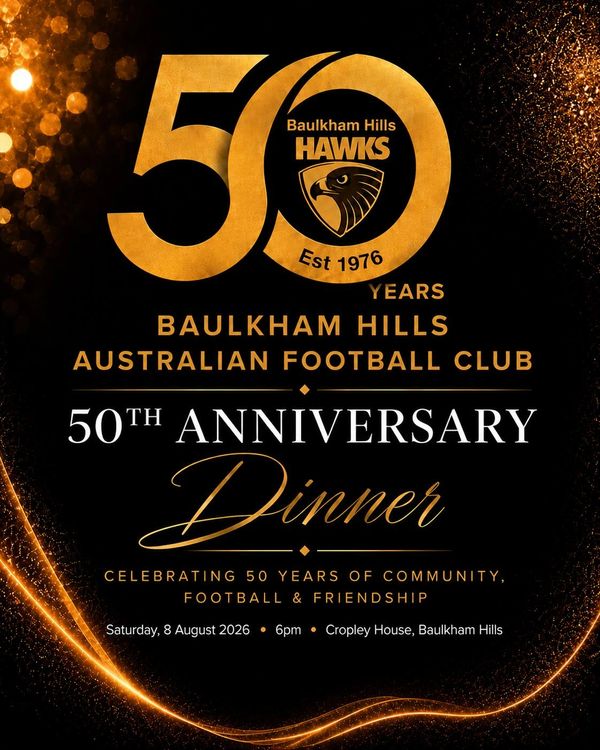 Baulkham Hills Australian Football Club's 50th anniversary dinner celebration.