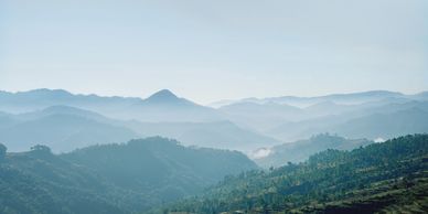 rolling blue mountain range