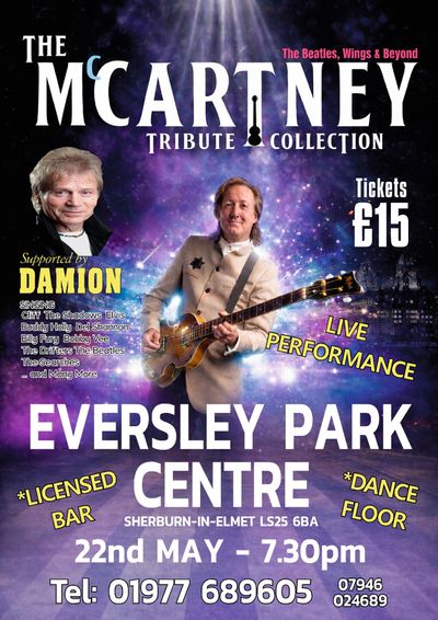 McCartney Tribute Collection live performance at Eversley Park Centre, May 22, tickets £15.