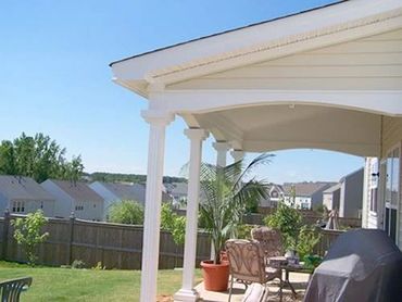 This porch room was perfectly placed and we call it the Caribbean. It stops all that blazing sun com