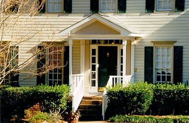 New Gable porch roof, sidelights on the front door, ornamental front column and molding, Hand rails