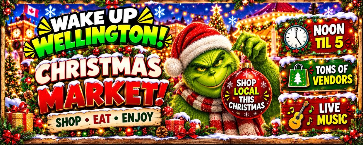 Christmas Market in Wellington with live music and vendors.