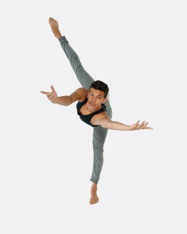 Man performing an impressive balance pose.