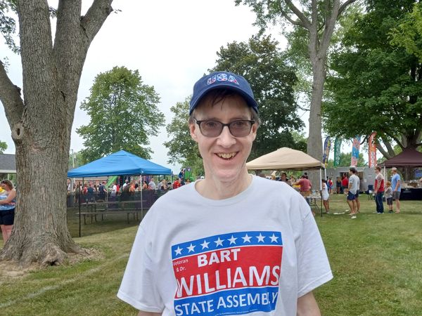 Bart at family fest at Goodwin Park in Sharon after his & his team's participation in July 4 parade 