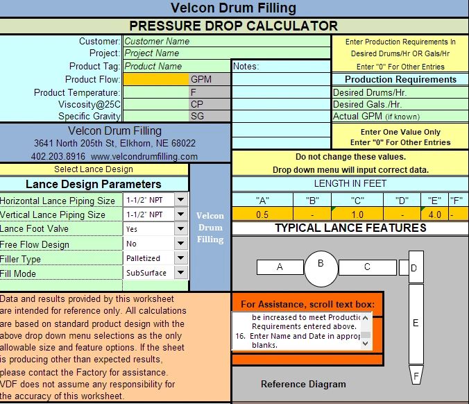 Bulletin Pressure Drop Calculator for Liquid Filling Equipment