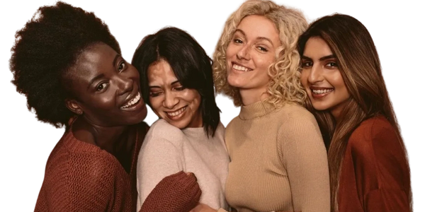 Group of diverse single women