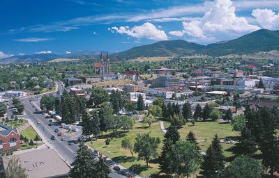 An aerial view of city