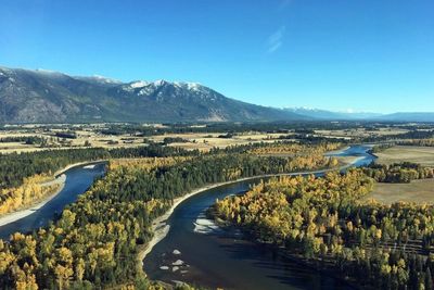 An aerial view of a body of water