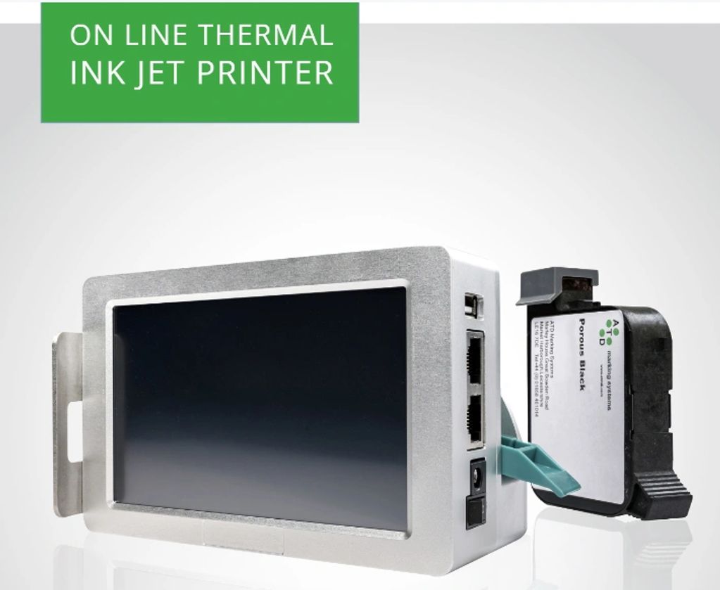 On line thermal ink jet printer with a modern design.
