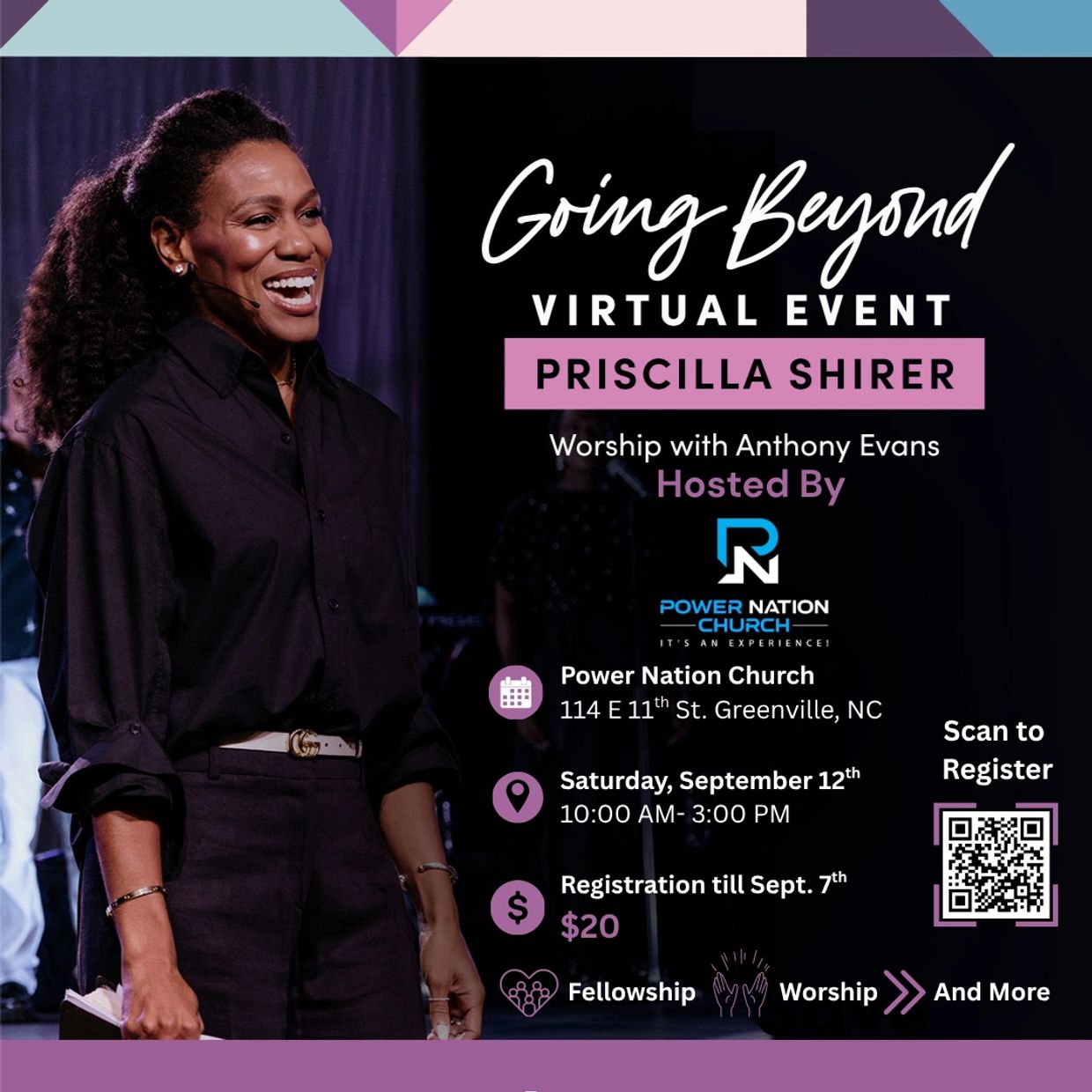 Virtual event with Priscilla Shirer hosted by Power Nation Church.