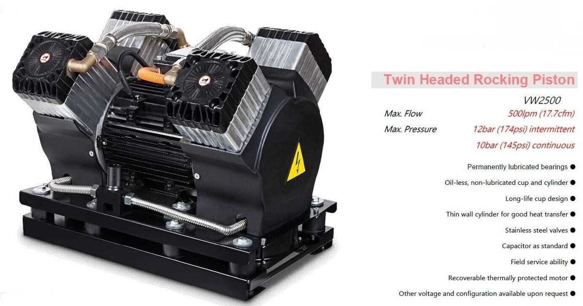 3.7 HP 17.7cfm 174psi 4 Head Piston Air Compressor 500 LPM Fire Sprinkler AIR  Compressor