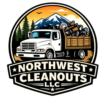 Logo for Northwest Cleanouts LLC with truck and mountain scenery.