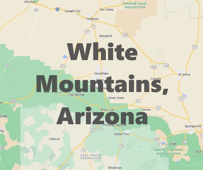 Map of the White Mountains of Arizona
