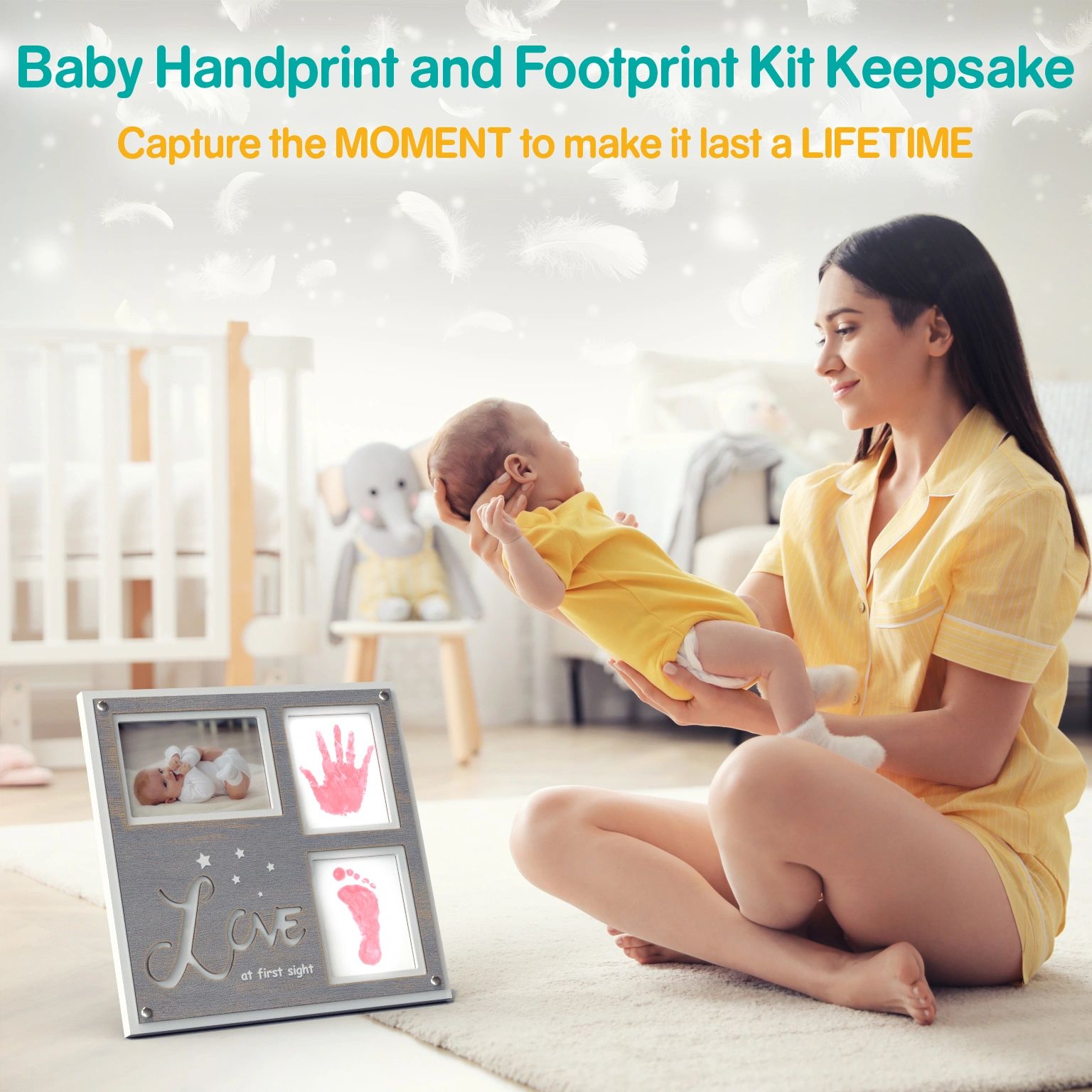 Baby Hand and Footprint Art Baby Hand and Footprint Kit Included  Personalised Baby Keepsake New Baby Gift New Mum Gift Baby Gift 